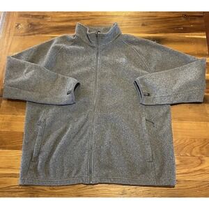 The North Face Jacket Men's XXL Gray Full Zip Fleece Sweater Outdoor